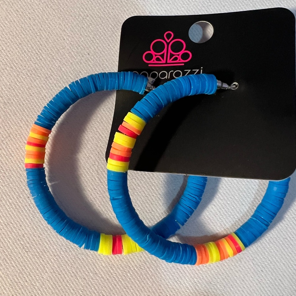 Post back multicolored earrings.